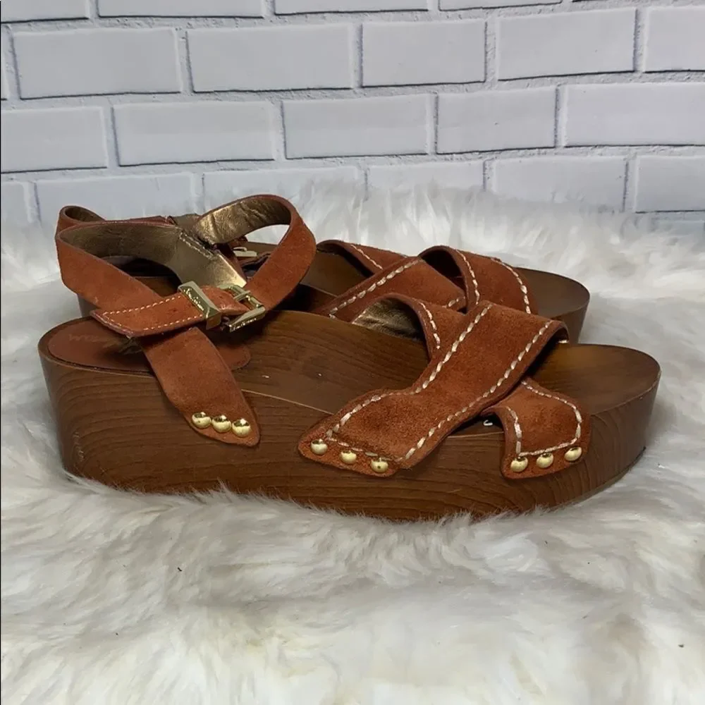 Sam‎ Edelman Brylee Rust Suede Platforms Sz…